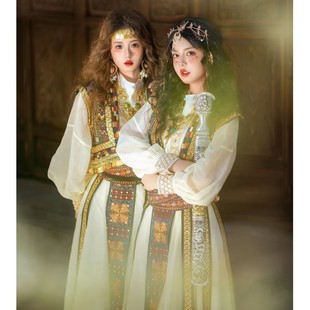 新疆维吾尔族云南大理古国公主民族风西域凤凰古城连衣裙异域风