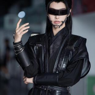 五竹叔汉服男古风侠袍cosplay古装 黑侠客风夜店彭昱畅万古最强宗