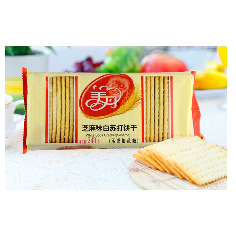 美丹苏打饼干（248g*10包）无添加蔗糖芝麻鲜葱原味芹菜燕麦蔬菜