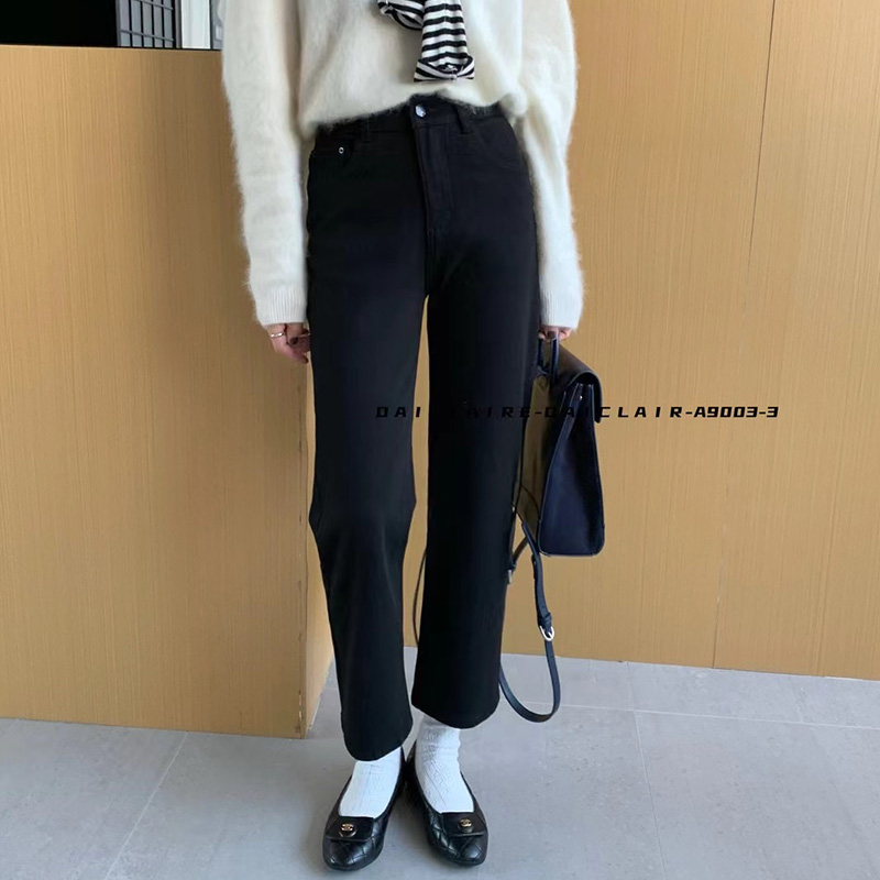 代嘉儿九分烟管裤法棍牛仔裤女