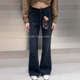 代嘉儿daiclaire新款 拖地裤 F383高腰显瘦微喇牛仔裤 女弹力喇叭裤