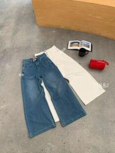 清凉宽松遮肉阔腿裤 南油2026春夏新款 薄款 水洗牛仔裤 女 欧货时尚