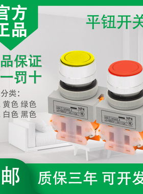 正泰按钮开关NP4-11BN BNZS 自复位/自锁平钮1开1闭绿色/红色按钮