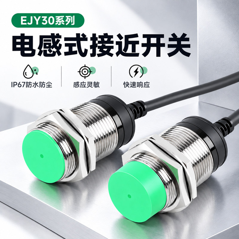 M30电感式接近开关金属感应器NPN常开/PNP常闭IP67防水接近传感器