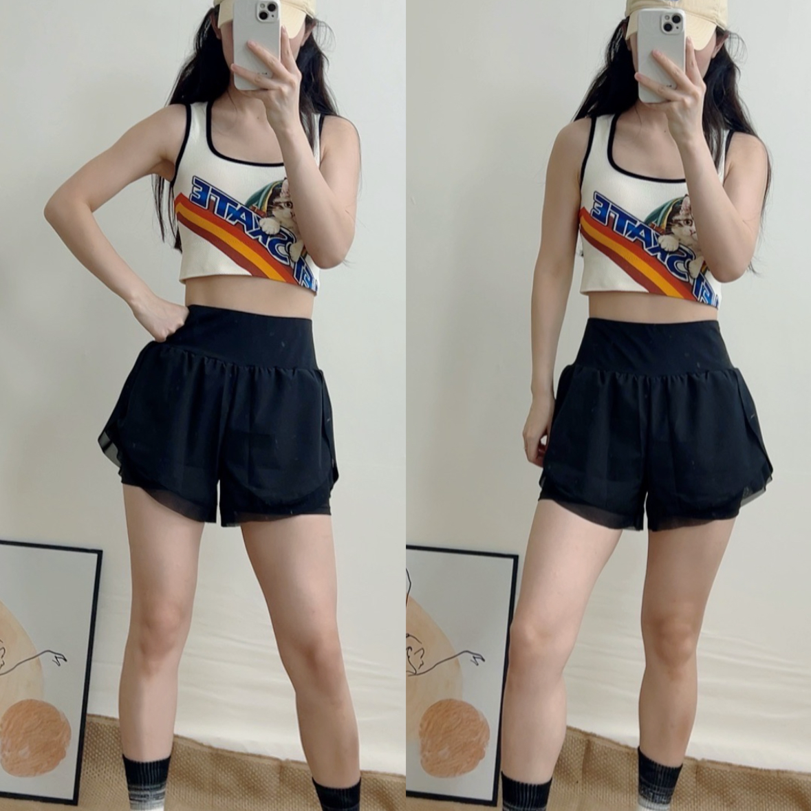 带胸垫固定杯瑜伽背心印花遮副乳防震高强度弹力健身跑步运动背心