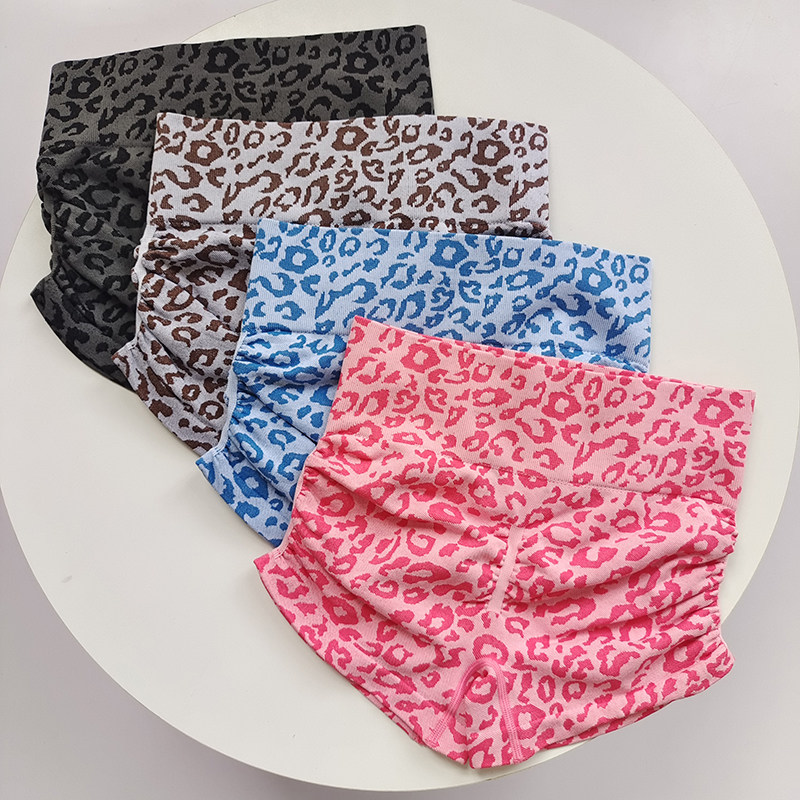 瑜伽短裤女外穿性感豹纹跑步专用运动裤褶皱高腰提臀健身三分裤夏,运动服/休闲服装,健身裤,淘宝优惠券,粉丝福利购,淘宝优惠卷