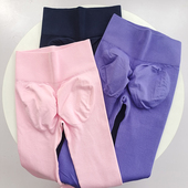 欧美无缝运动提臀高腰螺纹无尴尬线九分裤 秋冬 瑜伽服女跑步健身裤