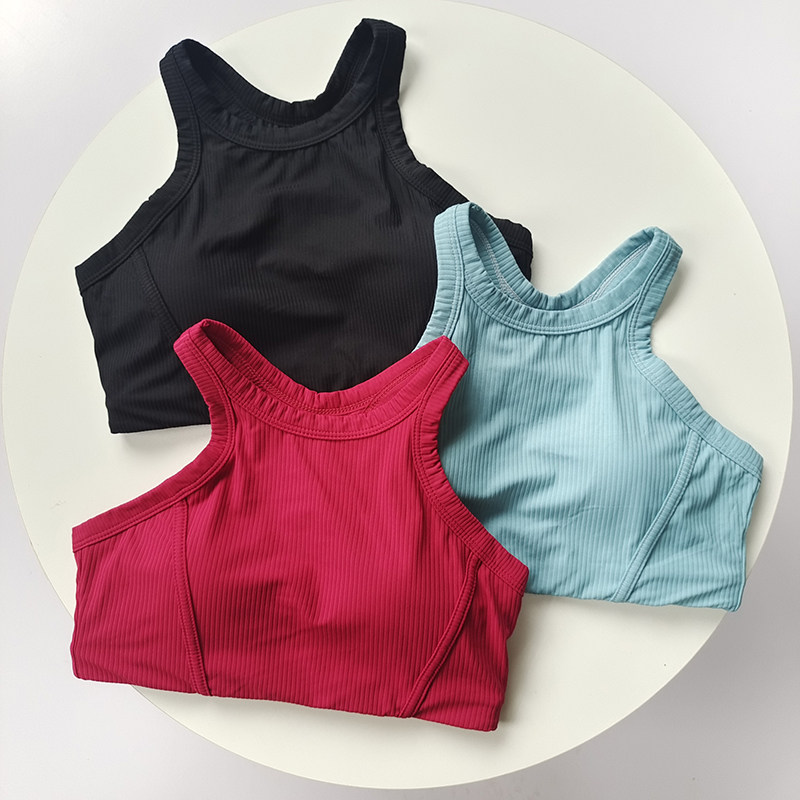 螺纹运动背心带胸垫女速干健身文胸新款高强度瑜伽服跑步外穿夏,运动服/休闲服装,运动背心,淘宝优惠券,粉丝福利购,淘宝优惠卷