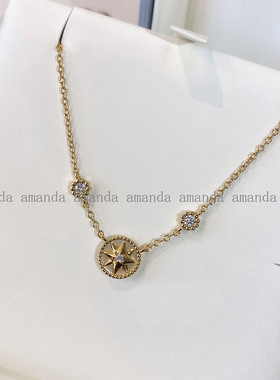 罗盘八芒星项链锁骨链女