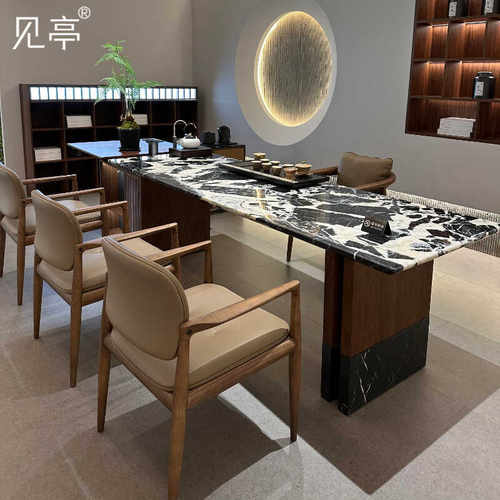 茶桌见亭新款实木新中式现代简约