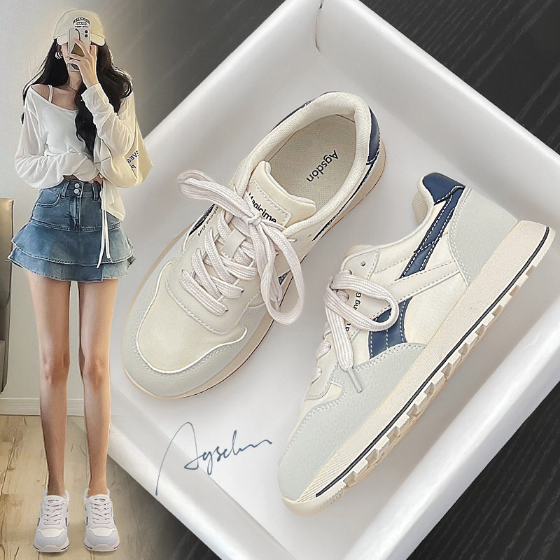 奥古狮登华夫阿甘鞋女2023新款夏季百搭轻便休闲板鞋显脚小厚底老