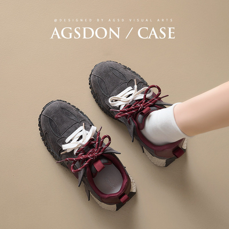 奥古狮登复古德训鞋女款2026年新款冬季厚底运动阿甘鞋加绒老爹鞋,女鞋,浅口单鞋,淘宝优惠券,粉丝福利购,淘宝优惠卷