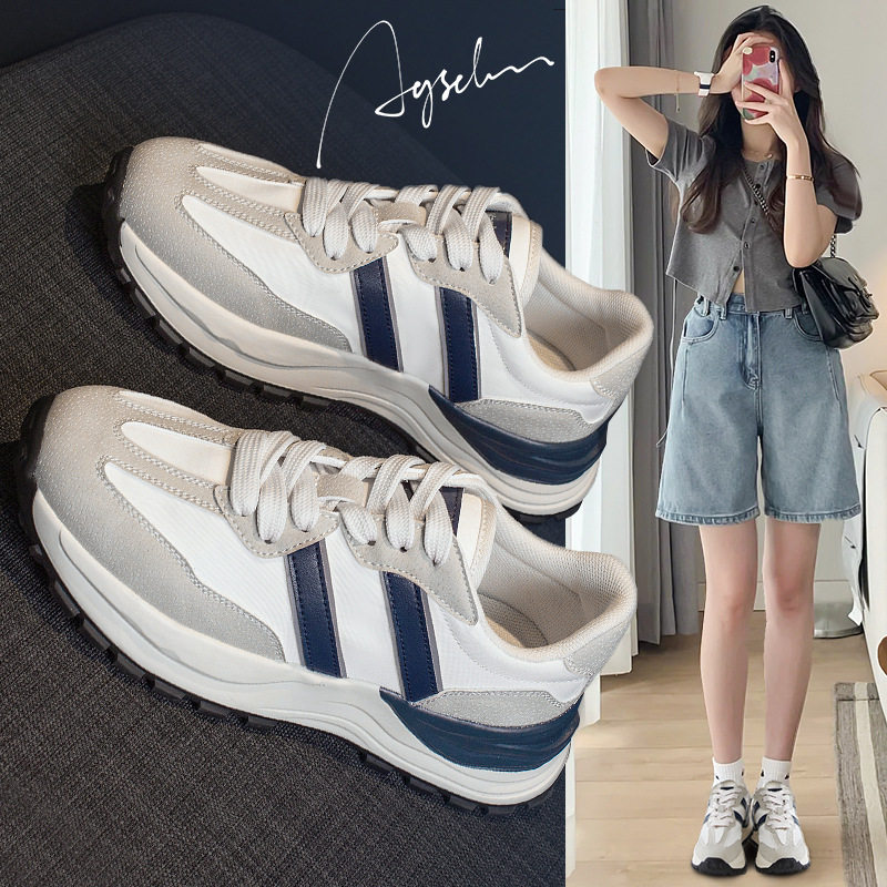 奥古狮登阿甘鞋女2023新款夏季超火百搭轻便运动鞋休闲厚底网面透