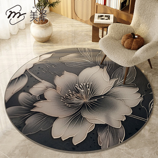 地毯圆形电脑椅子垫书房阅读区儿童房学习桌免洗卧室阳台转椅地垫