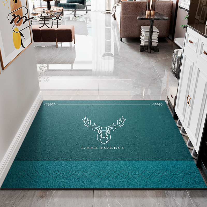 皮革北欧风入户门免洗可擦地垫