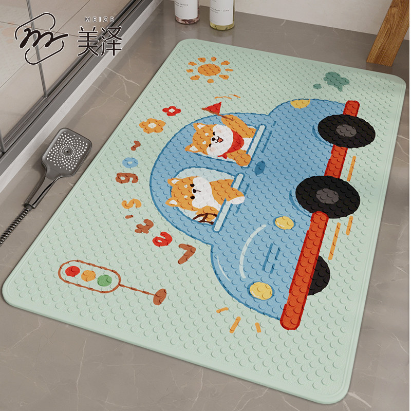 浴室地垫卫生间淋浴高端脚垫防摔防水浴缸防滑垫厕所洗澡专用垫子