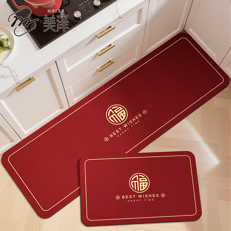 厨房防滑防油长条高端硅藻泥地垫