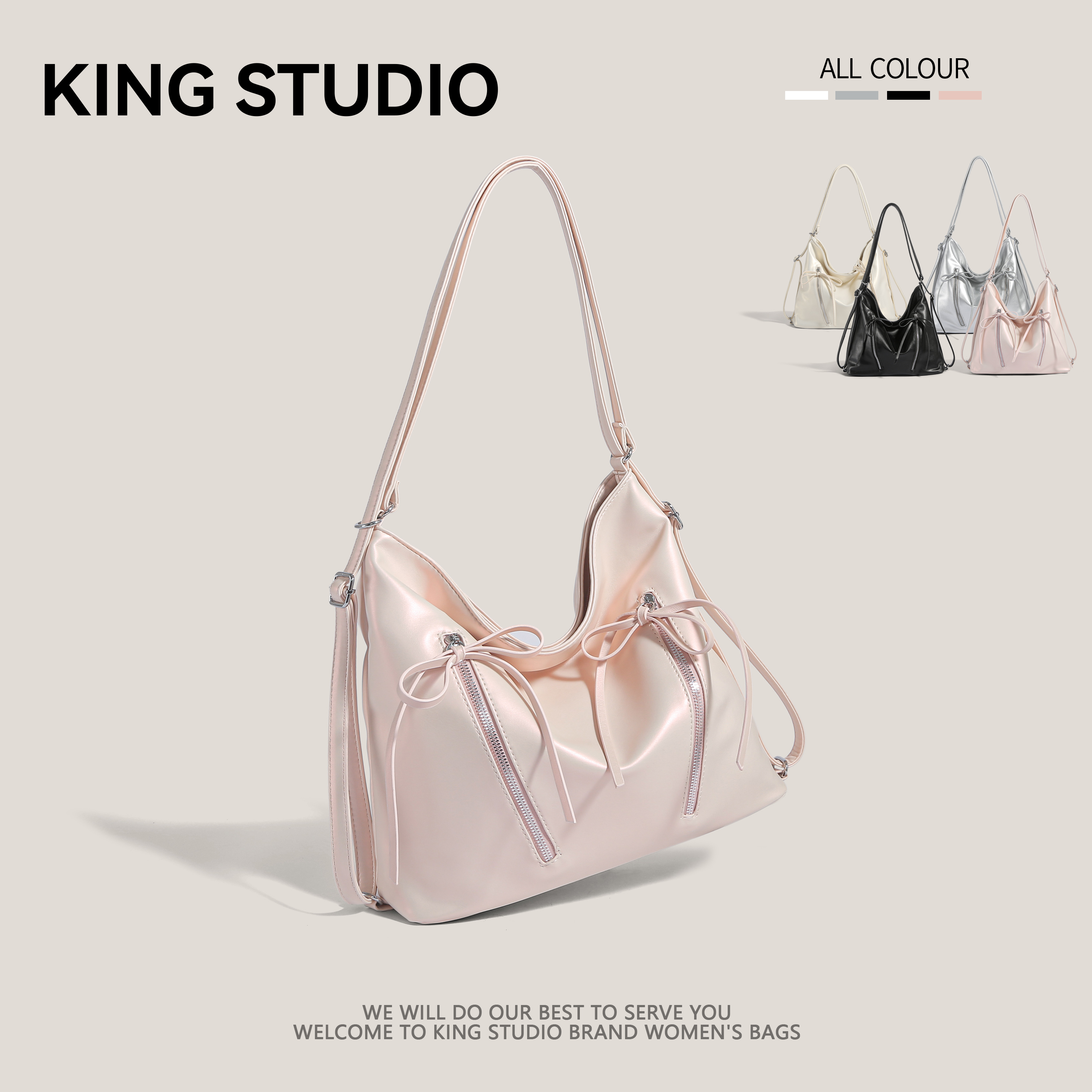 蝴蝶结双肩包包女式2025新款潮时尚韩国托特包休闲大容量单肩背包