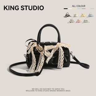 韩国博主许允真晕针同款保龄球包波士顿托特包大容量单肩斜挎包女