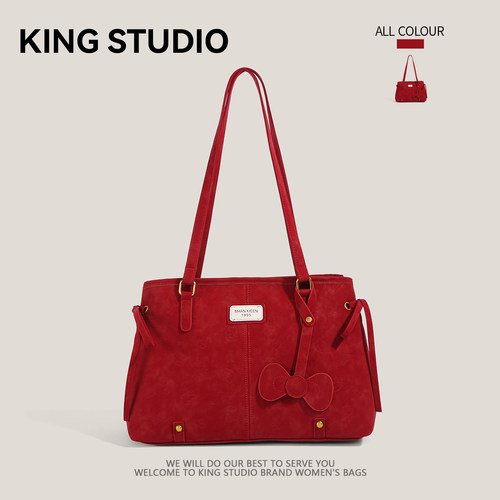 大容量红色包包女学生上课通勤包