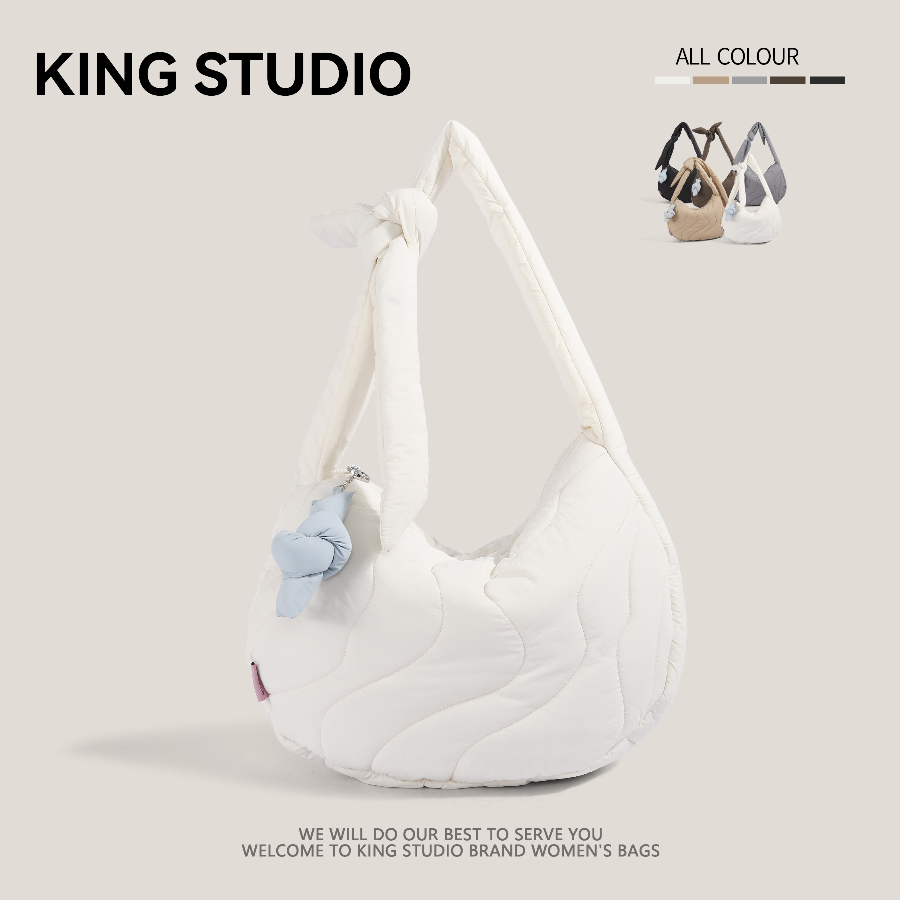 休闲简约风云朵包女2026新款潮大容量饺子包通勤单肩斜挎包羽绒包,箱包皮具/热销女包/男包,通用款女包,淘宝优惠券,粉丝福利购,淘宝优惠卷