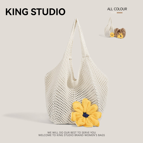 夏天镂空编织草编包女2026新款大容量休闲单肩包海边度假风沙滩包