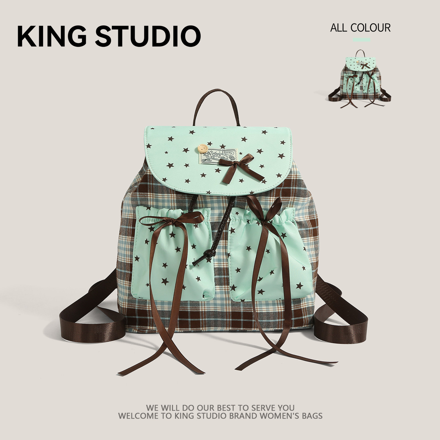 休闲时尚学院风大容量双肩包包女2026新款学生上课上班通勤双肩包