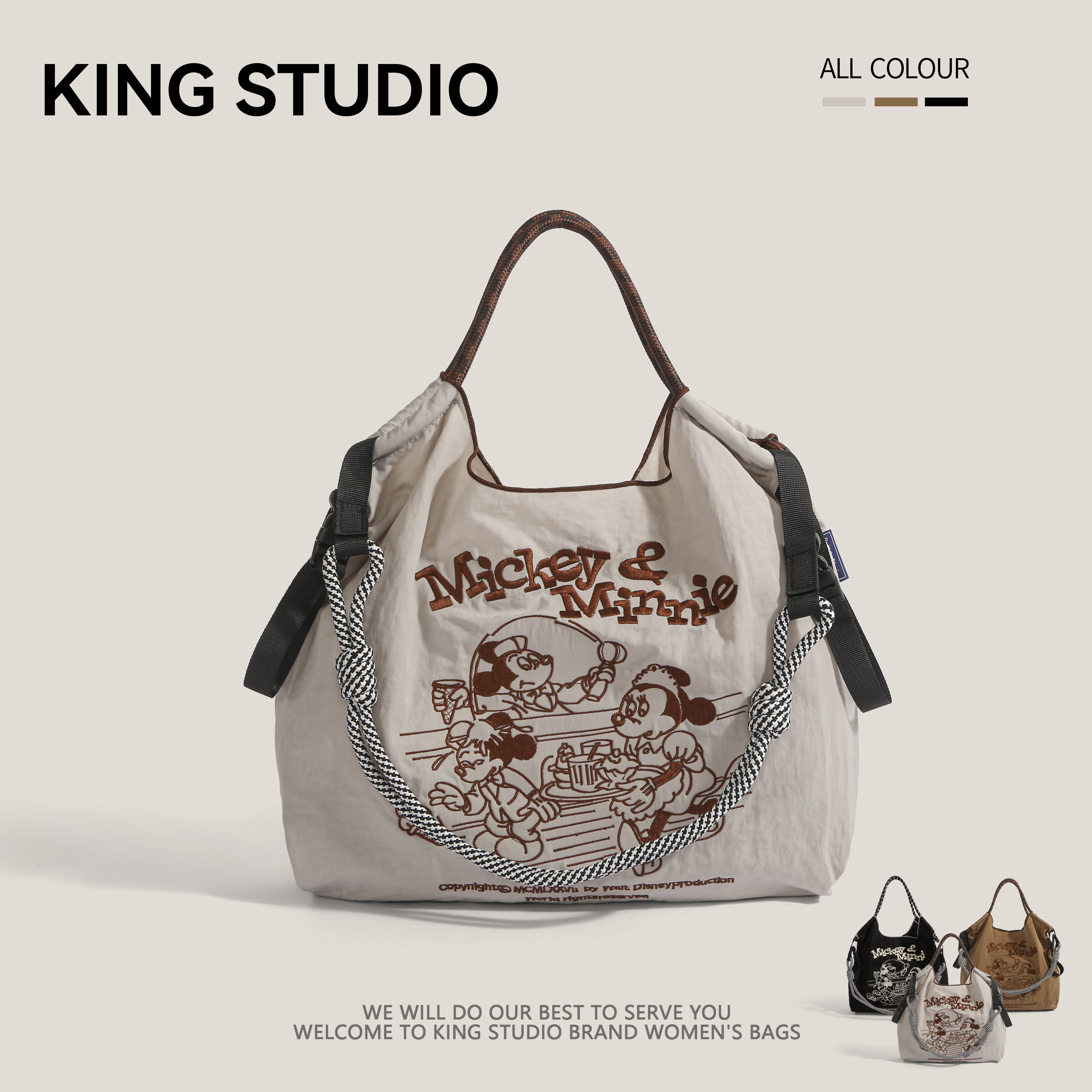 日本ballchain刺绣米奇购物袋