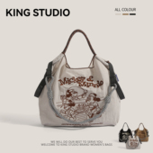 日本ball chain刺绣冰淇淋米奇环保购物袋尼龙布包女大容量通勤包