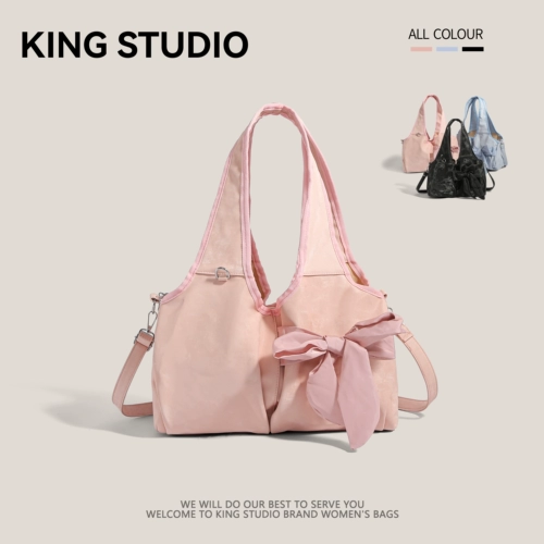 Сумка через плечо с бантиком, милая вместительная и большая сумка подмышку, Южная Корея