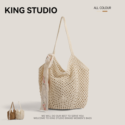 镂空手工编织包女海边度假沙滩包