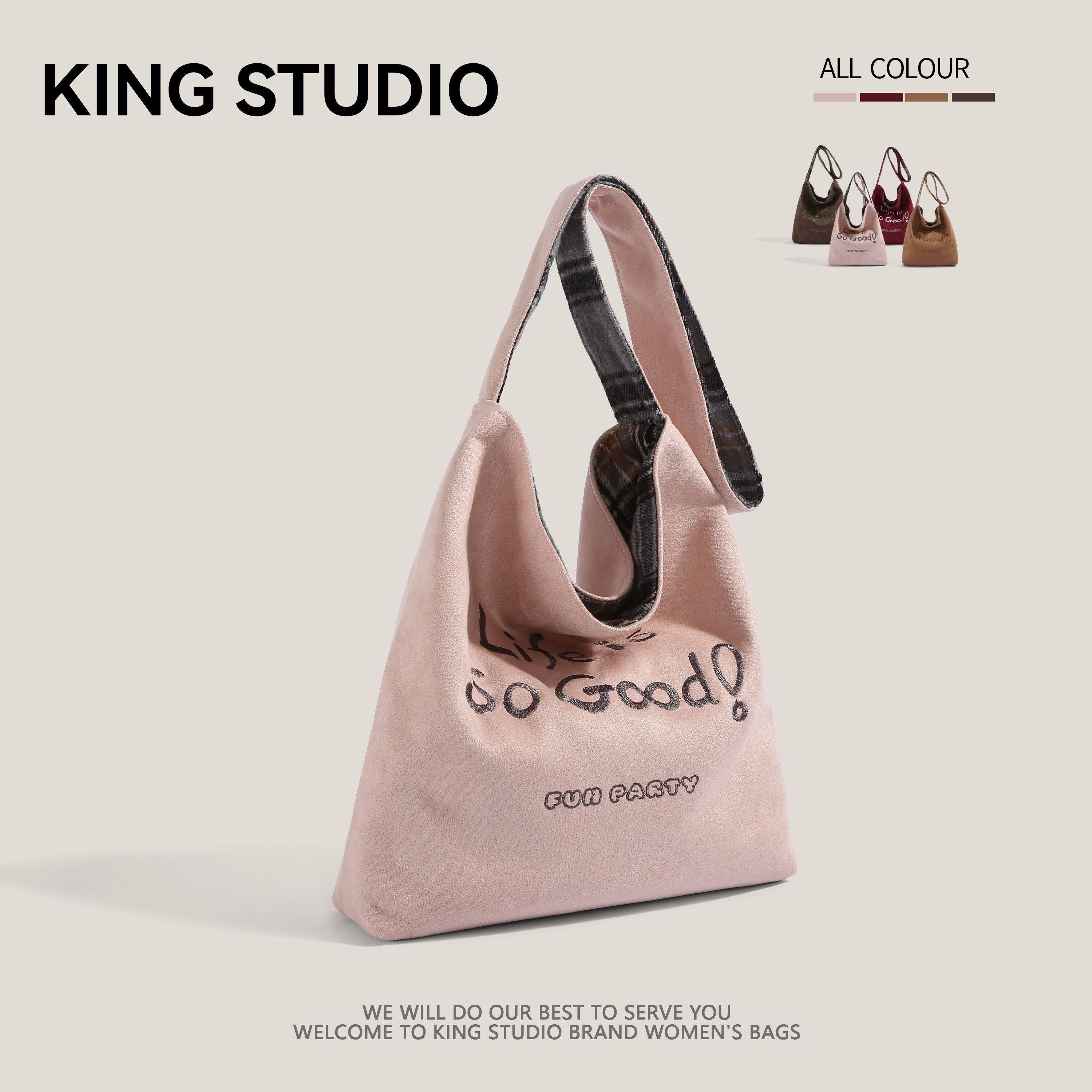 麂皮绒字母刺绣大容量帆布包女2026新款高级感文艺复古通勤托特包