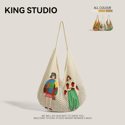 大容量针织包女慵懒风轻便腋下包