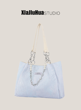 下酒话DrinKing提花帆布包女2025新款休闲百搭单肩包大容量托特包