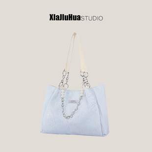 下酒话DrinKing提花帆布包女2025新款休闲百搭单肩包大容量托特包