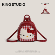 可爱HelloKitty双肩包女2025新款卡通凯蒂猫红色书包学生通勤背包