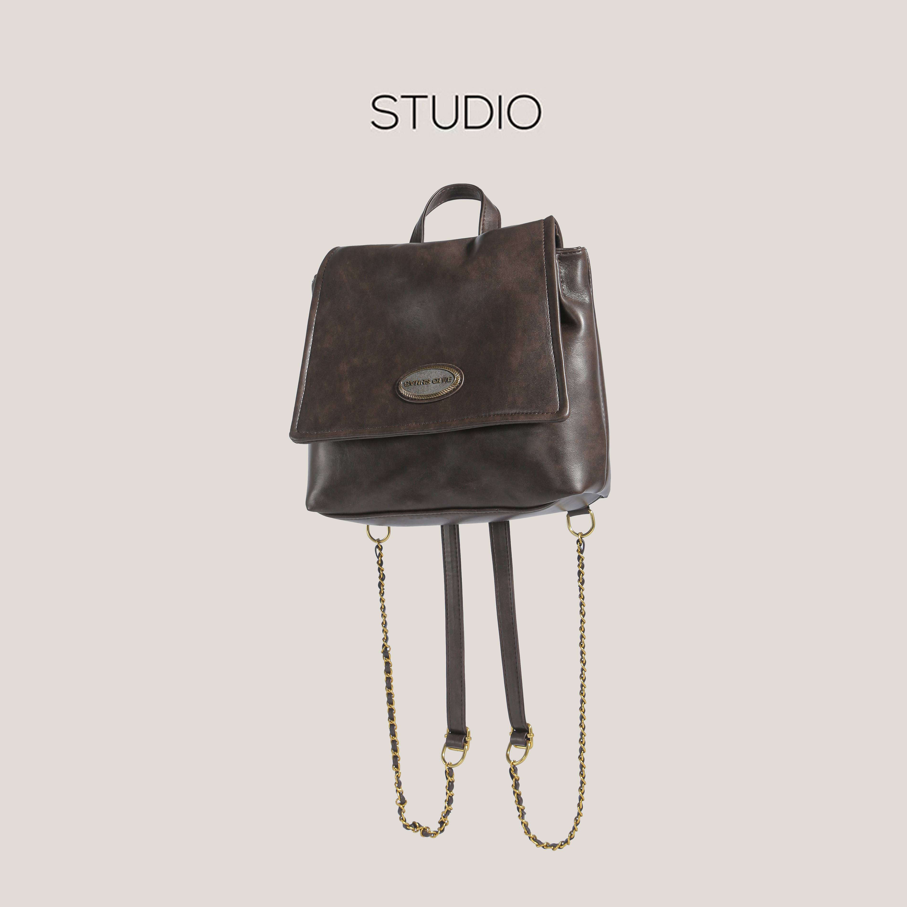 美拉德复古学院双肩包女2025新款韩国手提公文包大容量通勤托特包