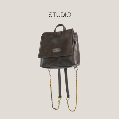 美拉德复古学院双肩包女2025新款韩国手提公文包大容量通勤托特包