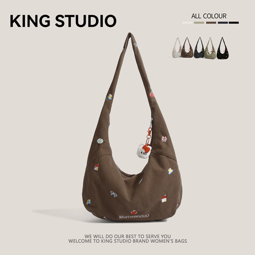 大容量灯芯绒包女上课通勤托特包