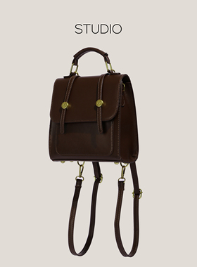 下酒话DrinKing复古双肩包2025新款学生双肩背包多功能手提旅行包