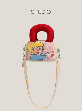 下酒话DrinKing帆布包女2025新款可爱少女手提小包百搭斜挎小方包