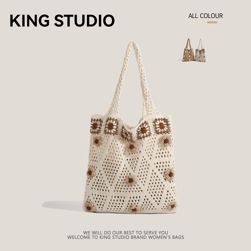 祖母格针织包包女海边度假沙滩包