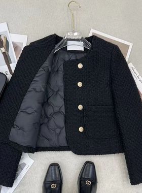 羽绒内胆小香风外套女秋冬新款法式名媛腈纶小个子短款上衣