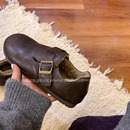 保暖 秋冬加绒一脚蹬皮带扣软底单鞋 大发姐姐实拍 全包皮面勃肯鞋