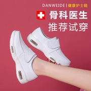 Summer y tá trắng giày dốc với dày lớp vỏ da đệm đáy mềm nữ tăng sự thoải mái khử mùi thở là không chân mệt mỏi dép