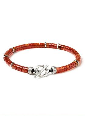 POHIER红玛瑙纯银手链