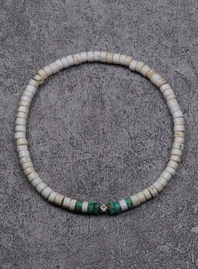 pohier绿松白松石手链