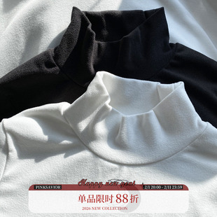 星月冬季德绒发热打底衫T恤衫长袖小高领柔软