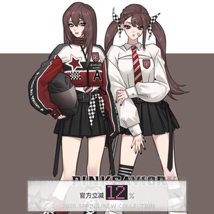 半裙显瘦长腿套装 挺感机车外套衬衫 流星时速 pinksavior