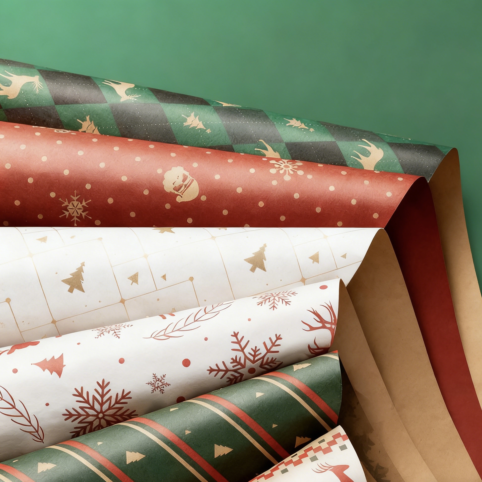 圣诞节礼物包装纸平安夜苹果花束